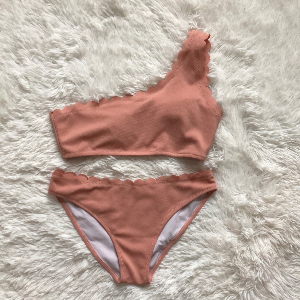 Shein scalloped one shoulder bikini
